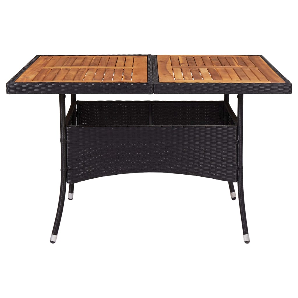 Garten-Esstisch Braun Poly Rattan und Glas