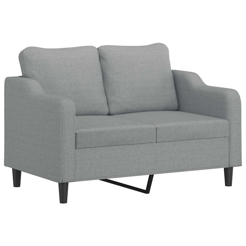 3-tlg. Sofagarnitur mit Kissen Creme Stoff