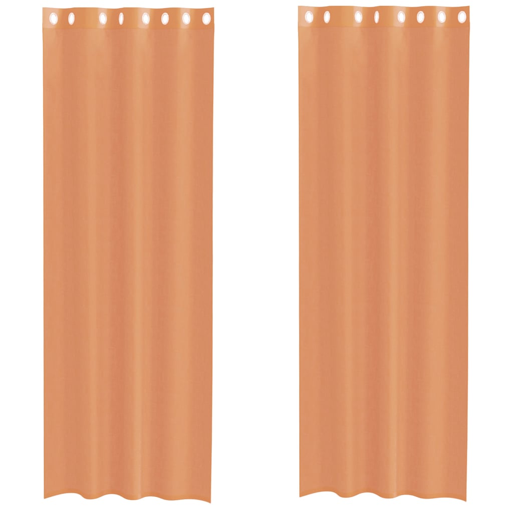Voile Vorhänge mit Ösen 2 Stk. Apfelgrün 140x140 cm