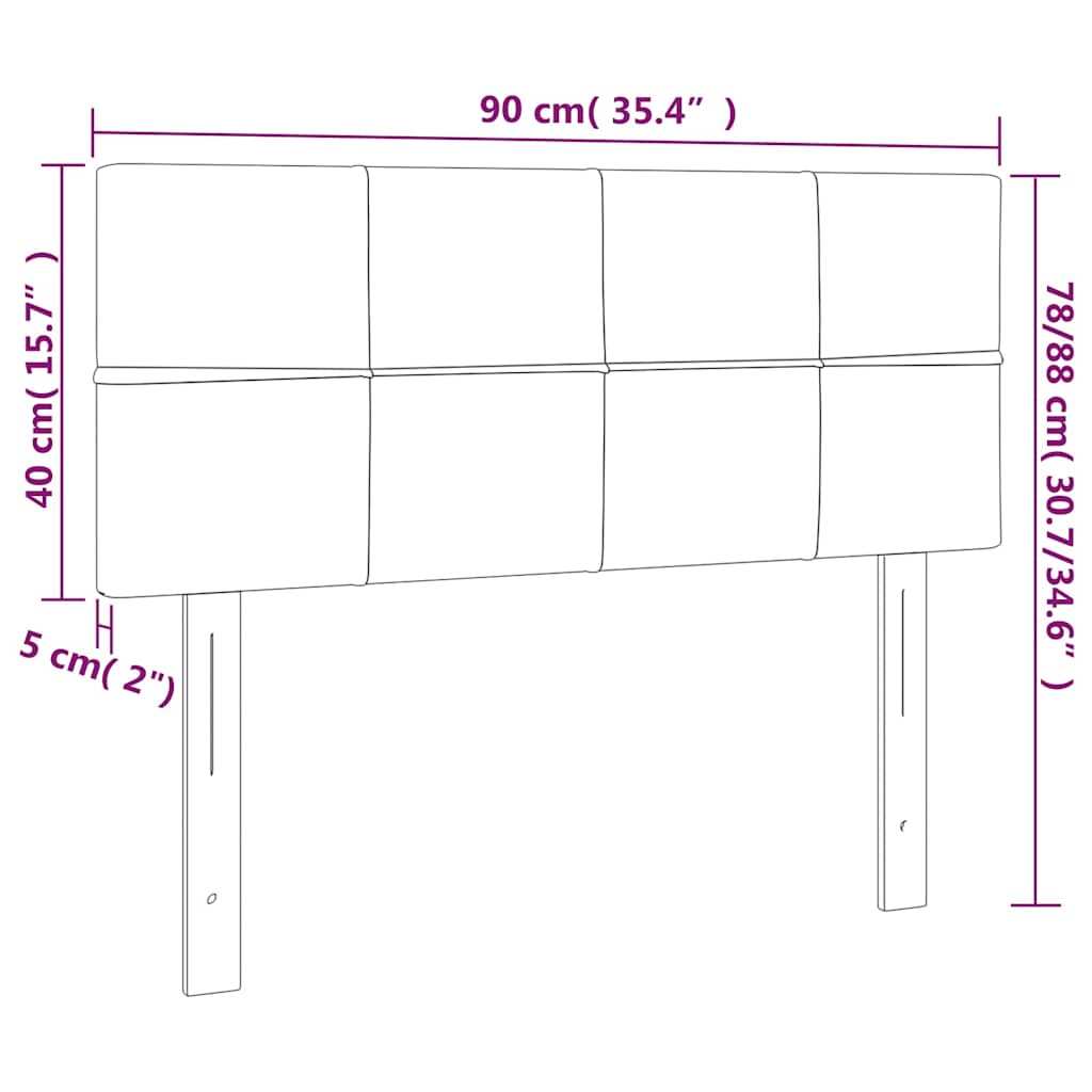 Kopfteil Hellgrau 80x5x118/128 cm Samt