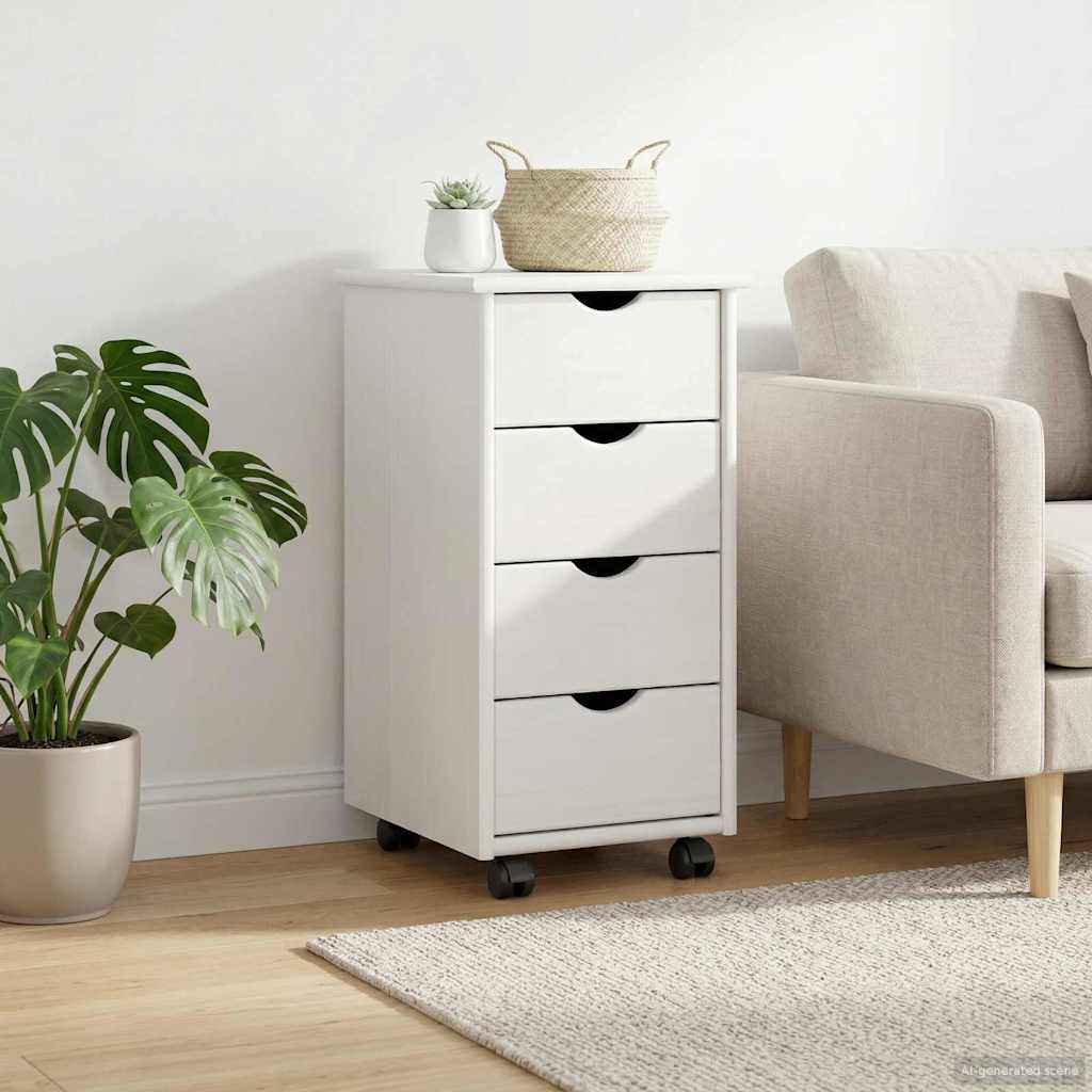 Rollschrank Honigbraun 34 x 39 x 65,5 cm Massivholz Kiefer