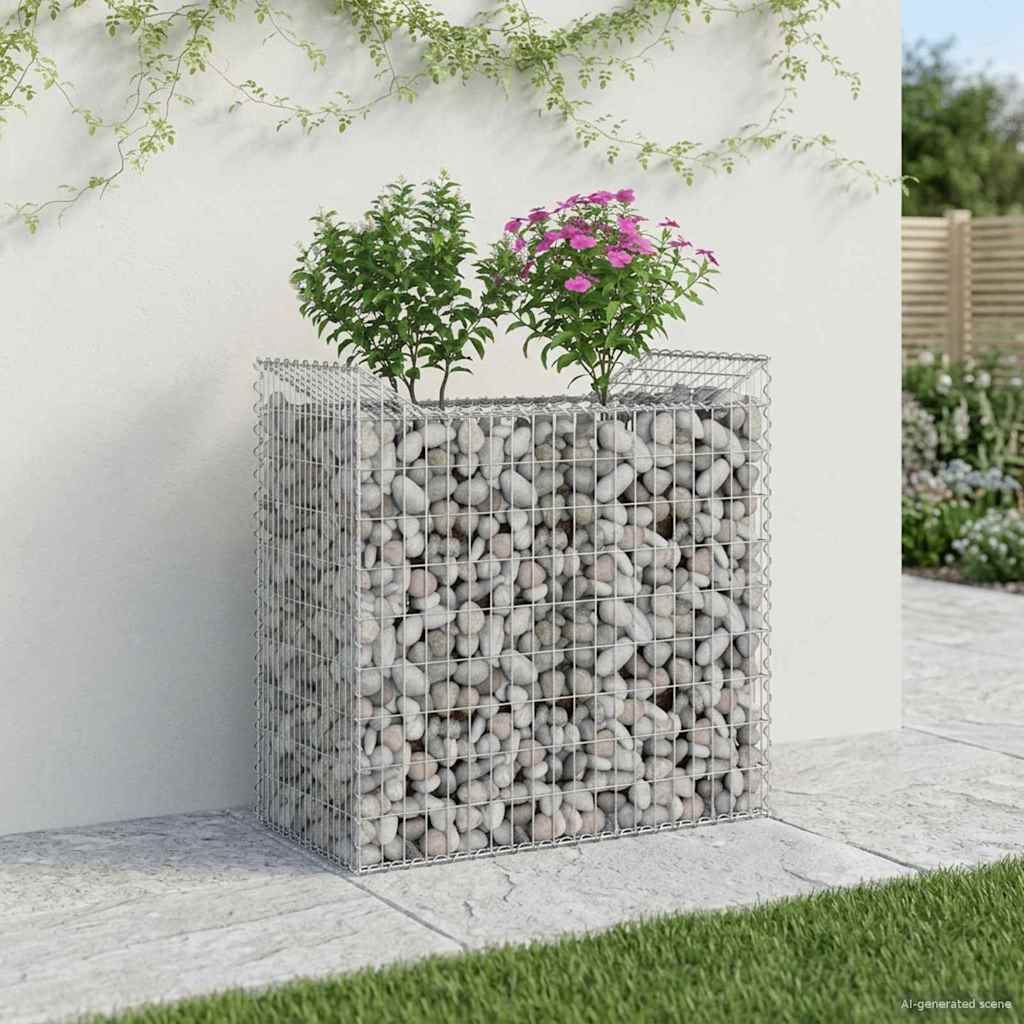 Gabionen-Hochbeet 2 pcs Silber