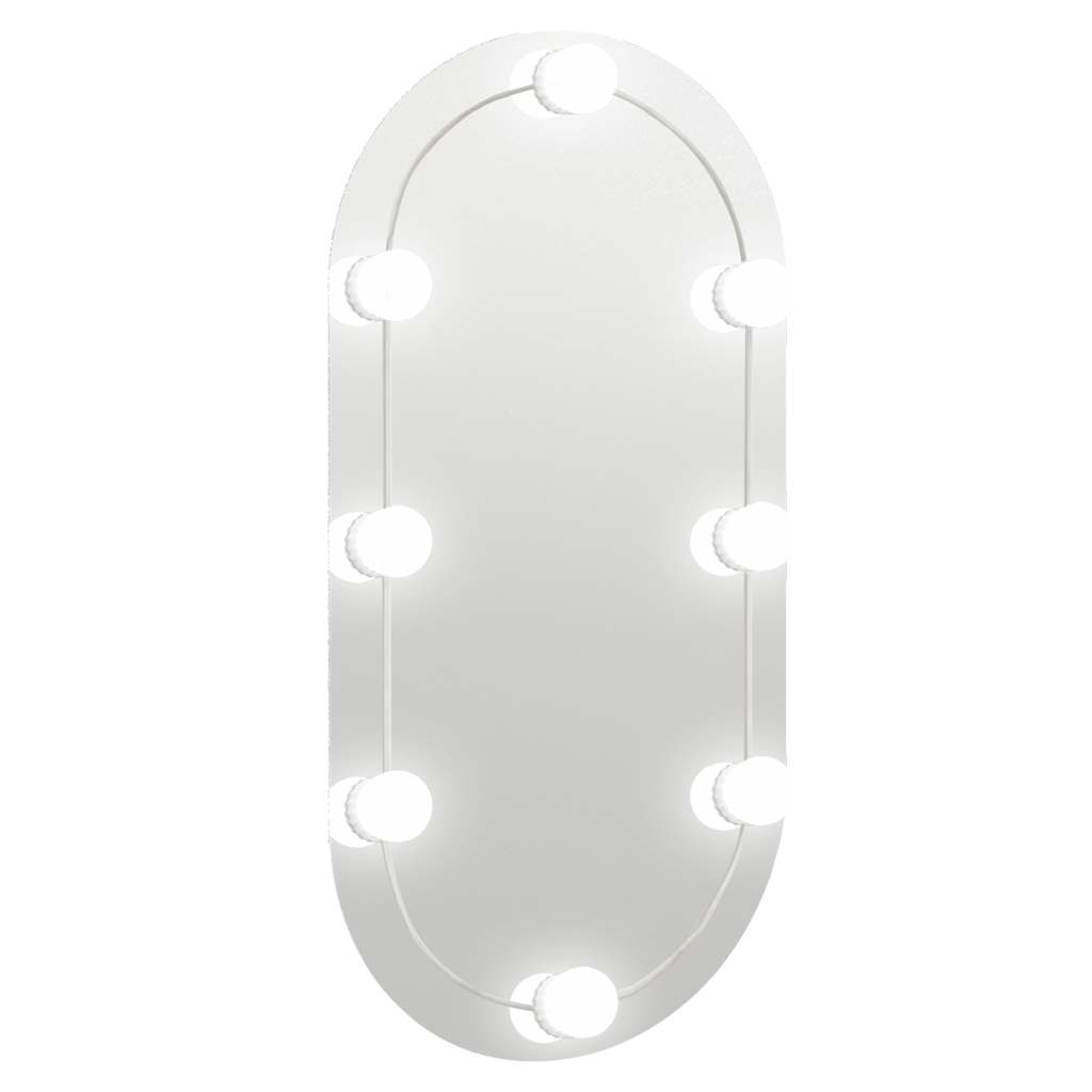 Spiegel mit LED-Leuchten 60x30 cm Glas Oval