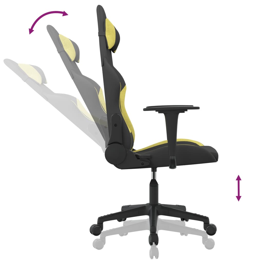 Gaming-Stuhl mit Massagefunktion Schwarz und Creme Stoff