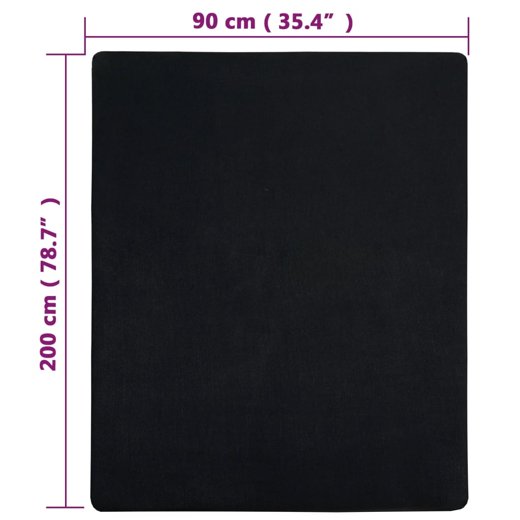 Spannbettlaken Jersey Anthrazit 90x200 cm Baumwolle