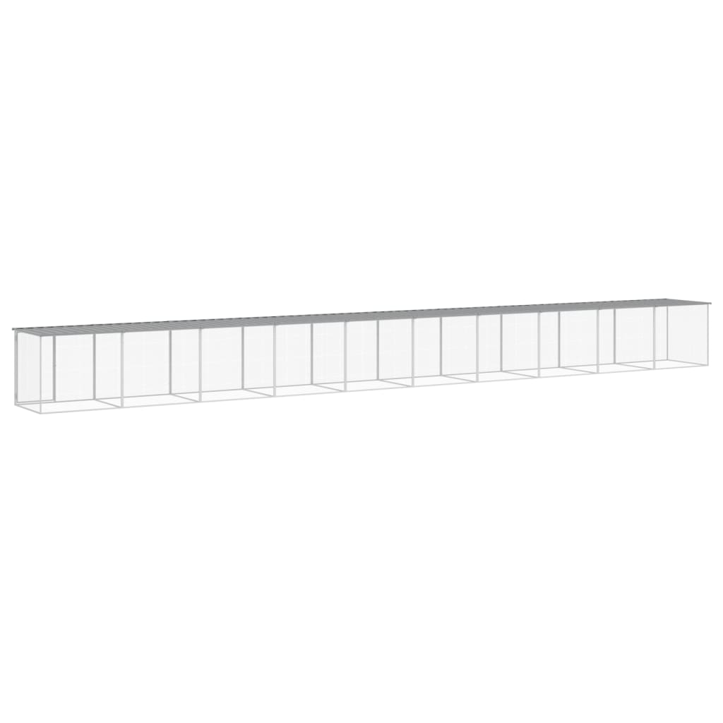 Hühnerkäfig mit Dach Anthrazit 203x98x90 cm Verzinkter Stahl