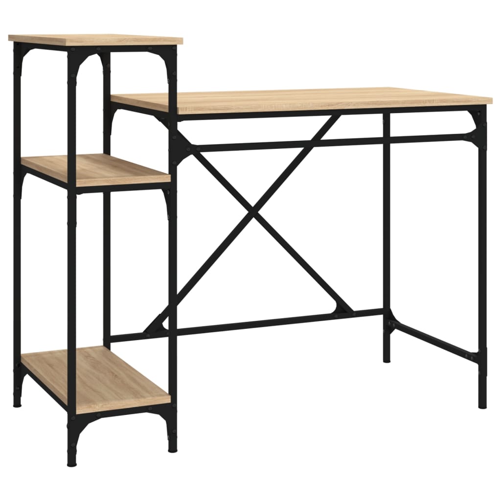 Schreibtisch mit Regal Sonoma-Eiche 135x50x90 cm Holzwerkstoff