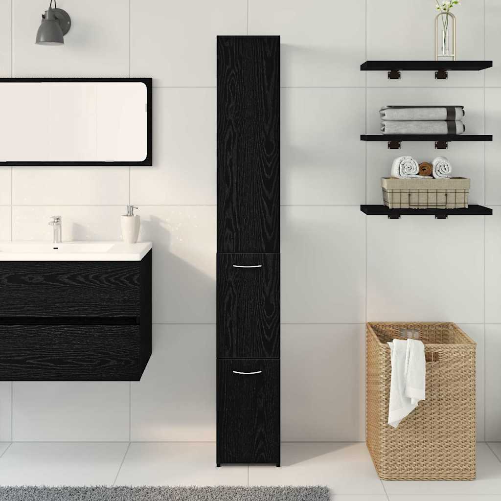 Badschrank Weiß 25x26,5x170 cm Holzwerkstoff