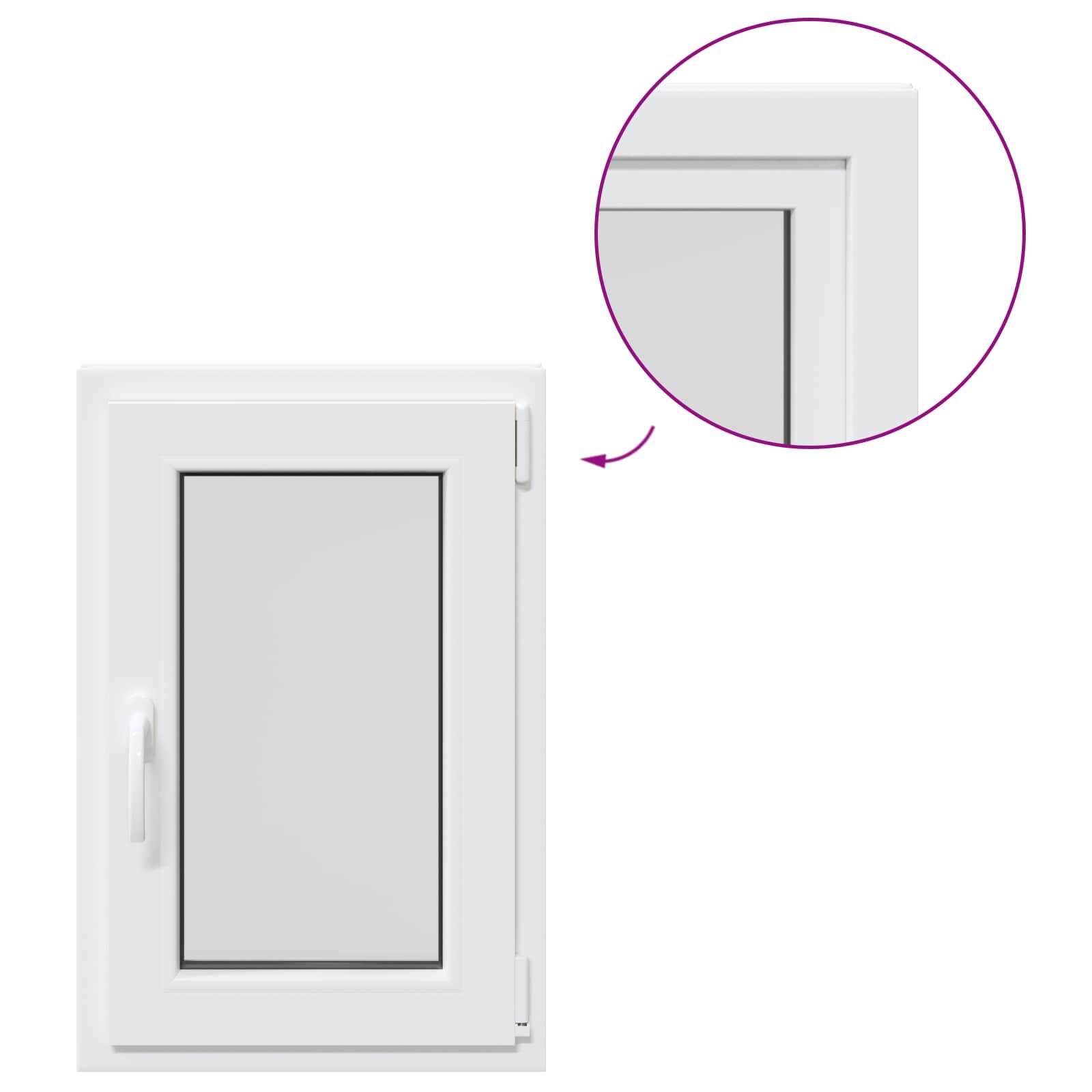 Kellerfenster RISOR 50 x 50 cm PVC und Glas Weiß