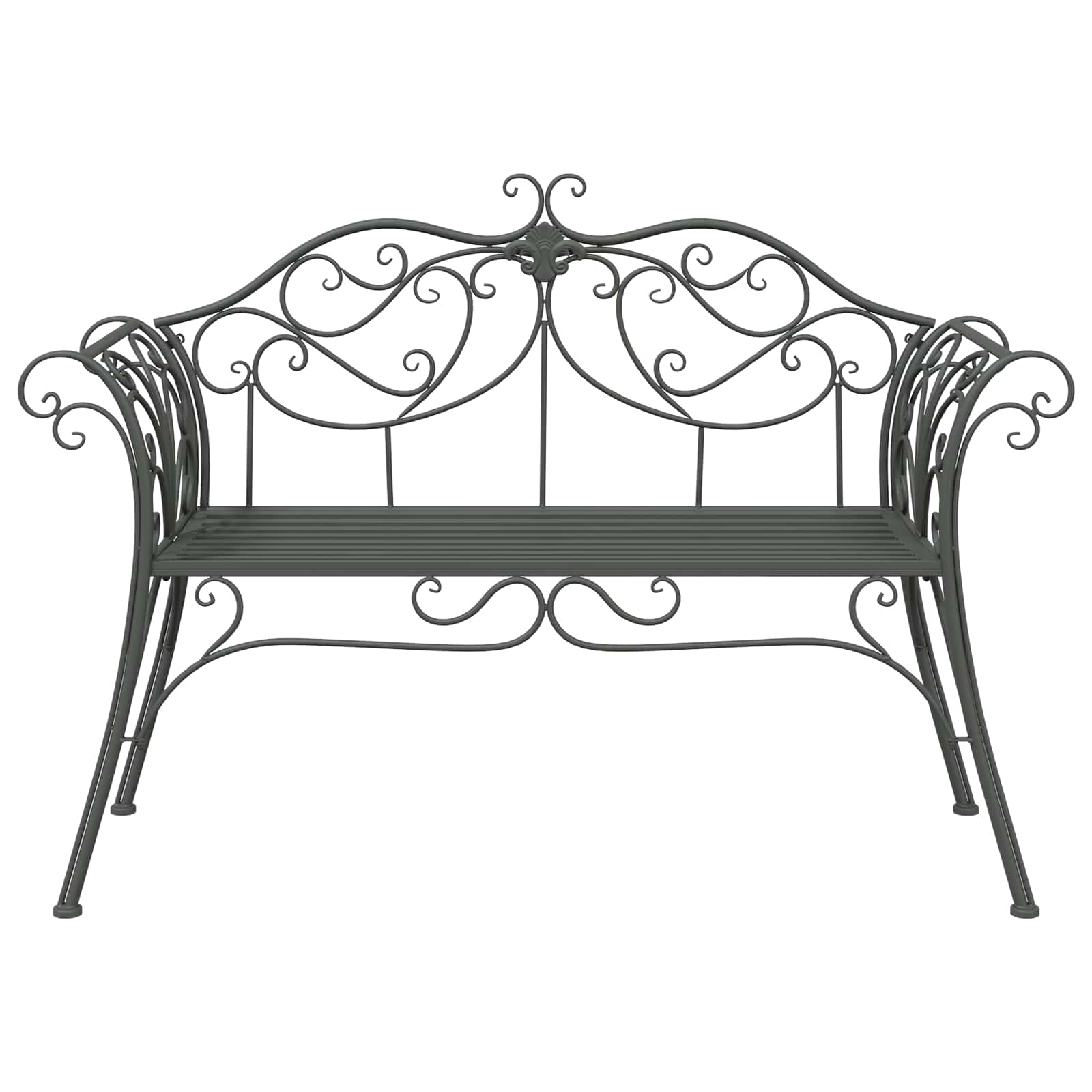Gartenbank 2-Sitzanzahl 114 x 56,5 x 90 cm Stahl Silber Grau
