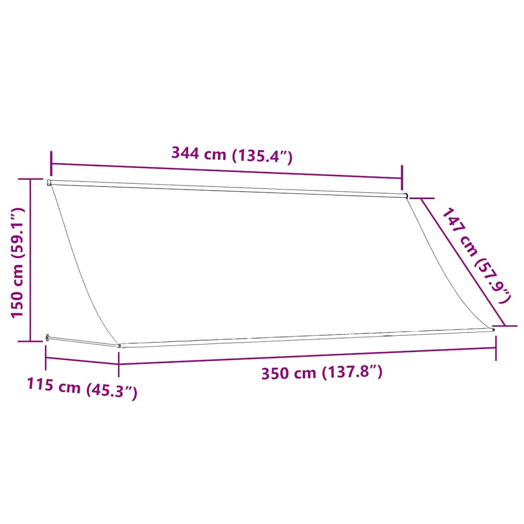 Einziehbare Markise 150×150 cm Blau und Weiß
