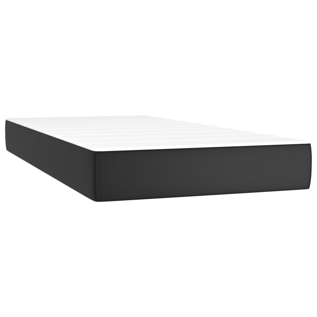 Taschenfederkernmatratze Mittel Schwarz 80x200x20 cm Kunstleder