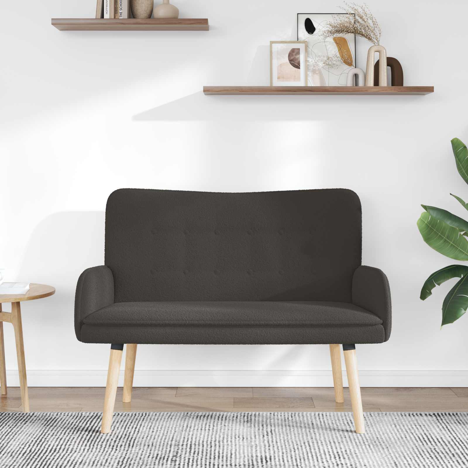 2-Sitzer Sofa Hellgrau 115 x 61 x 87 cm Bouclé