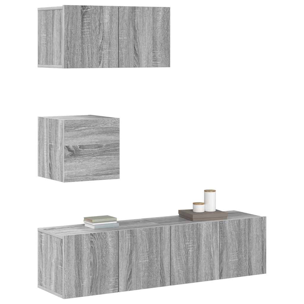 4-tlg. TV-Schrank-Set Sonoma-Eiche Holzwerkstoff