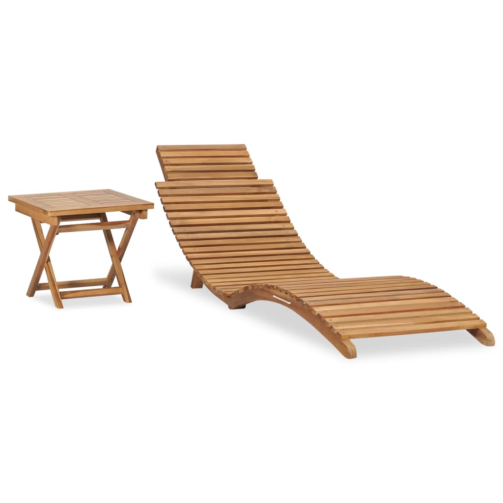 Sonnenliege Braun 198 x 55 x 58,5 cm Massivholz Teak