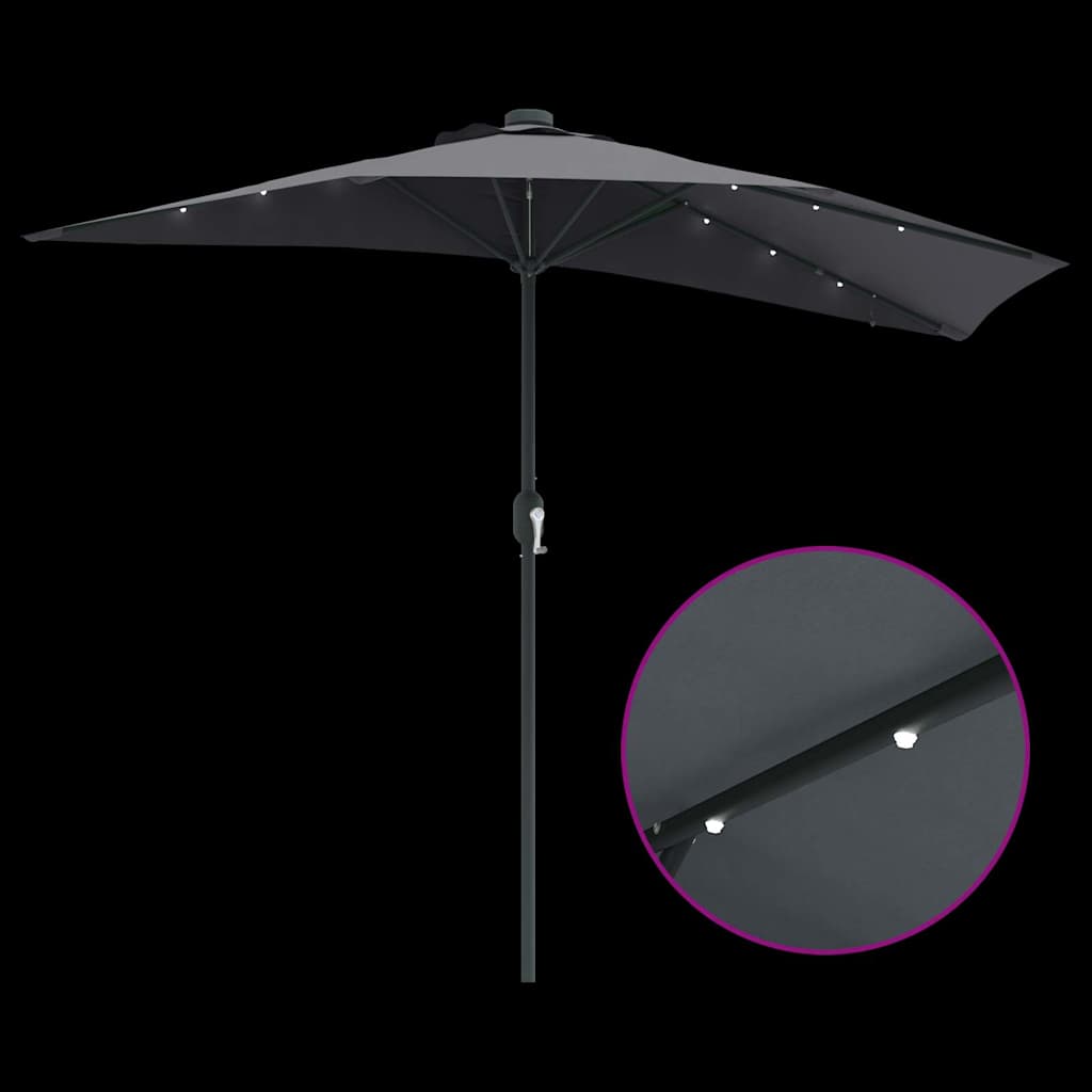 Garten-Sonnenschirm Sand 294 x 150 x 223 cm Polyester und Stahl