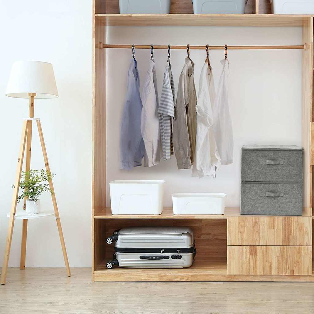 Aufbewahrungsboxen 2 Stk. Stoff 43x34x23 cm Creme
