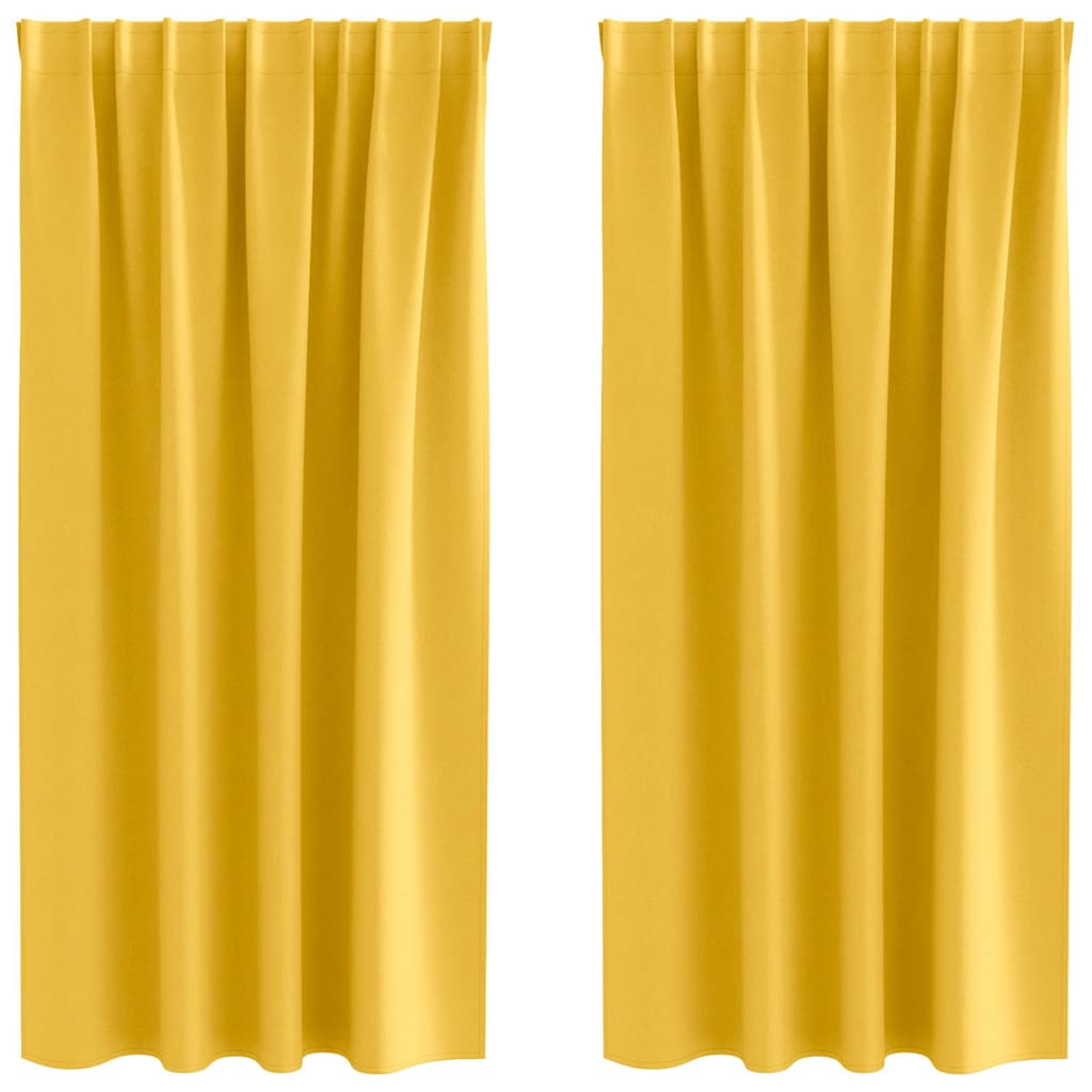 Verdunkelungs-Vorhänge mit Ringen 2 pcs Beige 140 x 140 cm