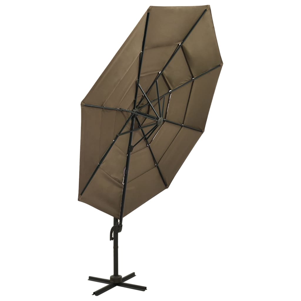 Sonnenschirm mit Aluminium-Mast 4-lagig Sandfarben 3x3 m