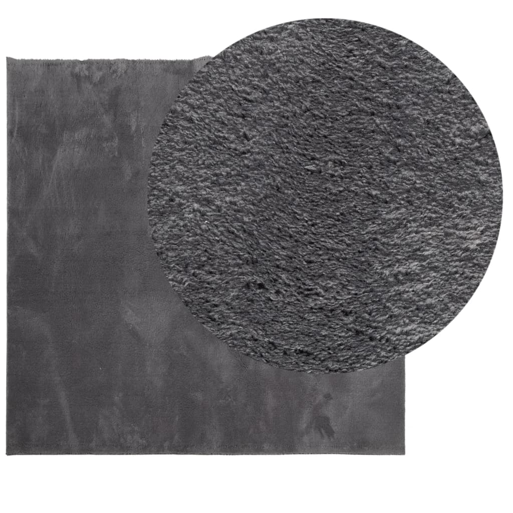 Teppich HUARTE Kurzflor Weich und Waschbar Anthrazit 60x110 cm