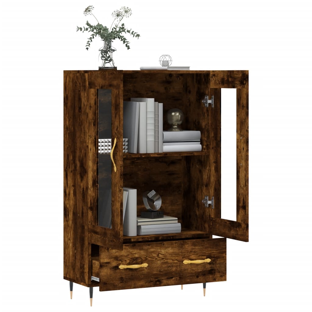 Highboard Betongrau 69,5x31x115 cm Holzwerkstoff