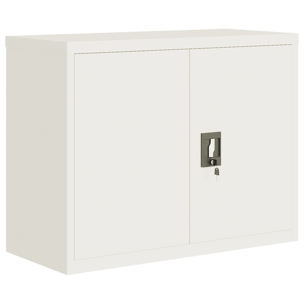 Aktenschrank mit 2 Türen Grau 90 cm Stahl