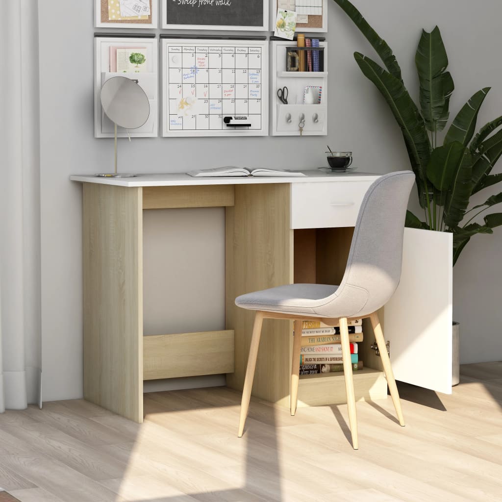 Schreibtisch Weiß 100×50×76 cm Holzwerkstoff
