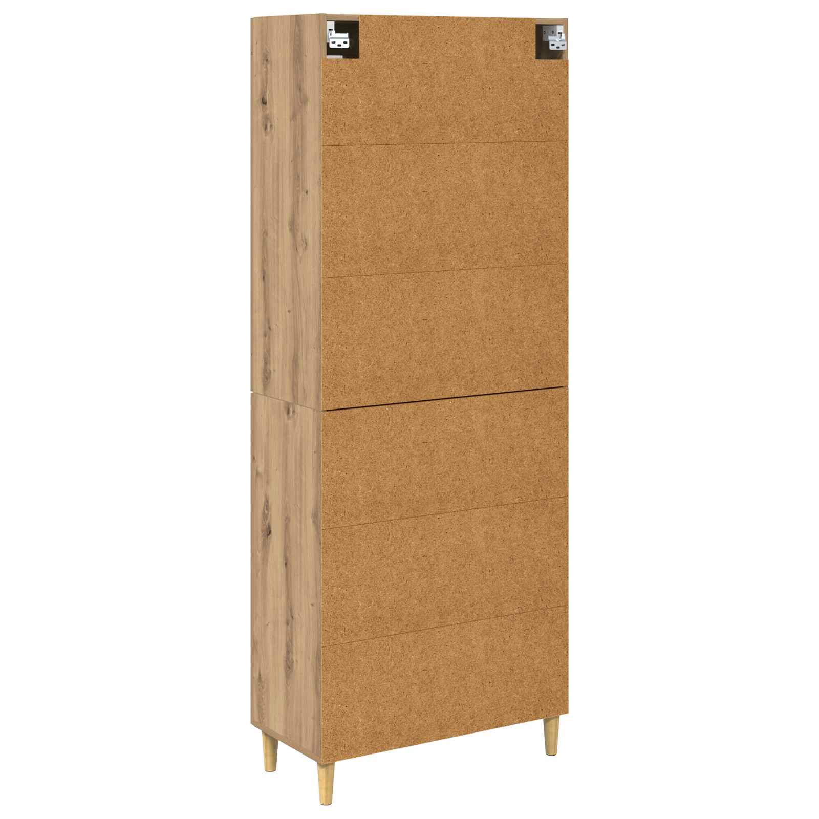 Highboard Altholz 69,5 x 34 x 180 cm Engineered Wood und Glas