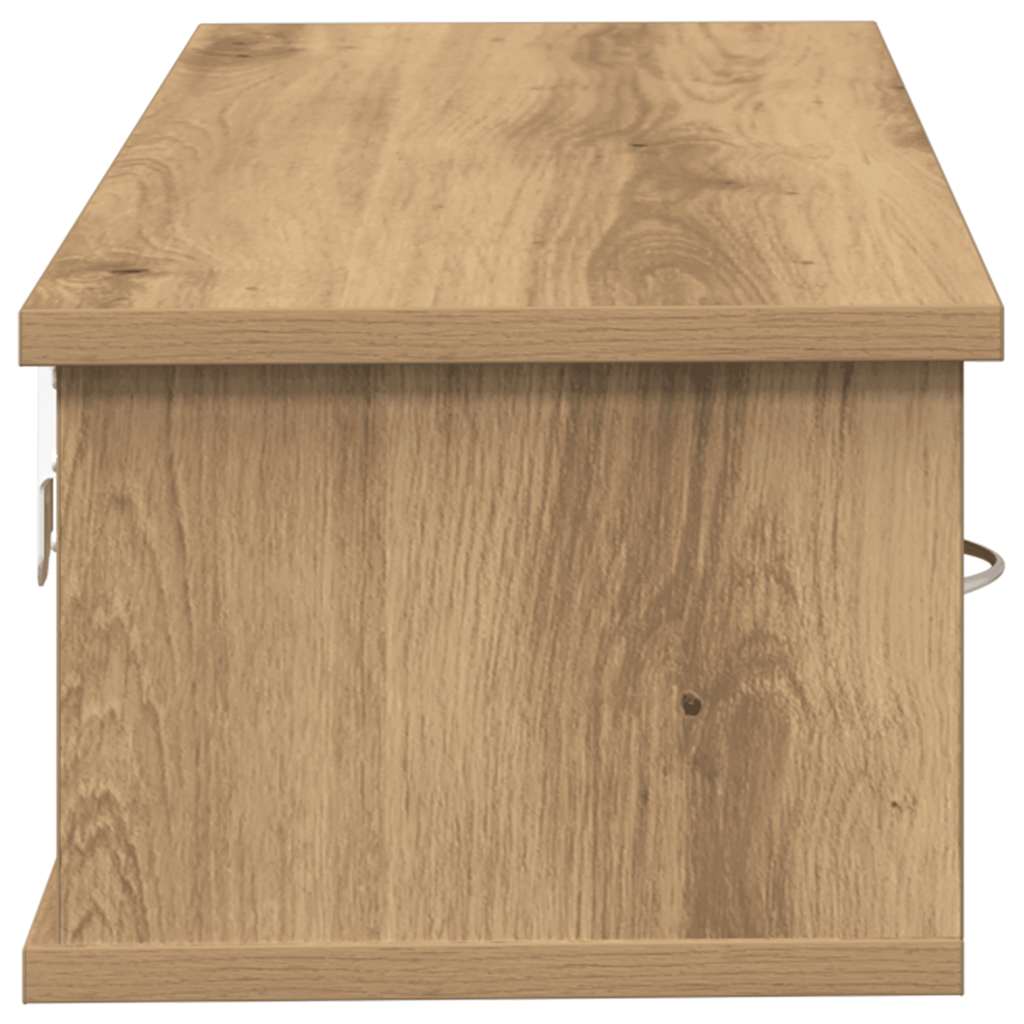 Wand-Schubladenregal Weiß 60x26x18,5 cm Holzwerkstoff