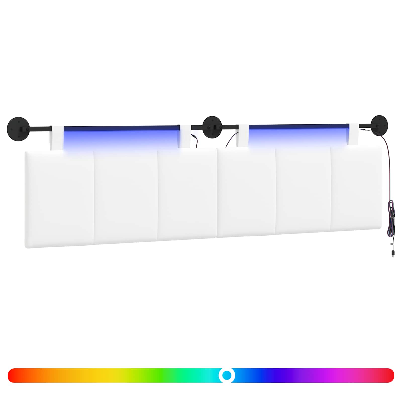 Hängendes Kopfteil Mit LED Licht Wolkengrau Stoff