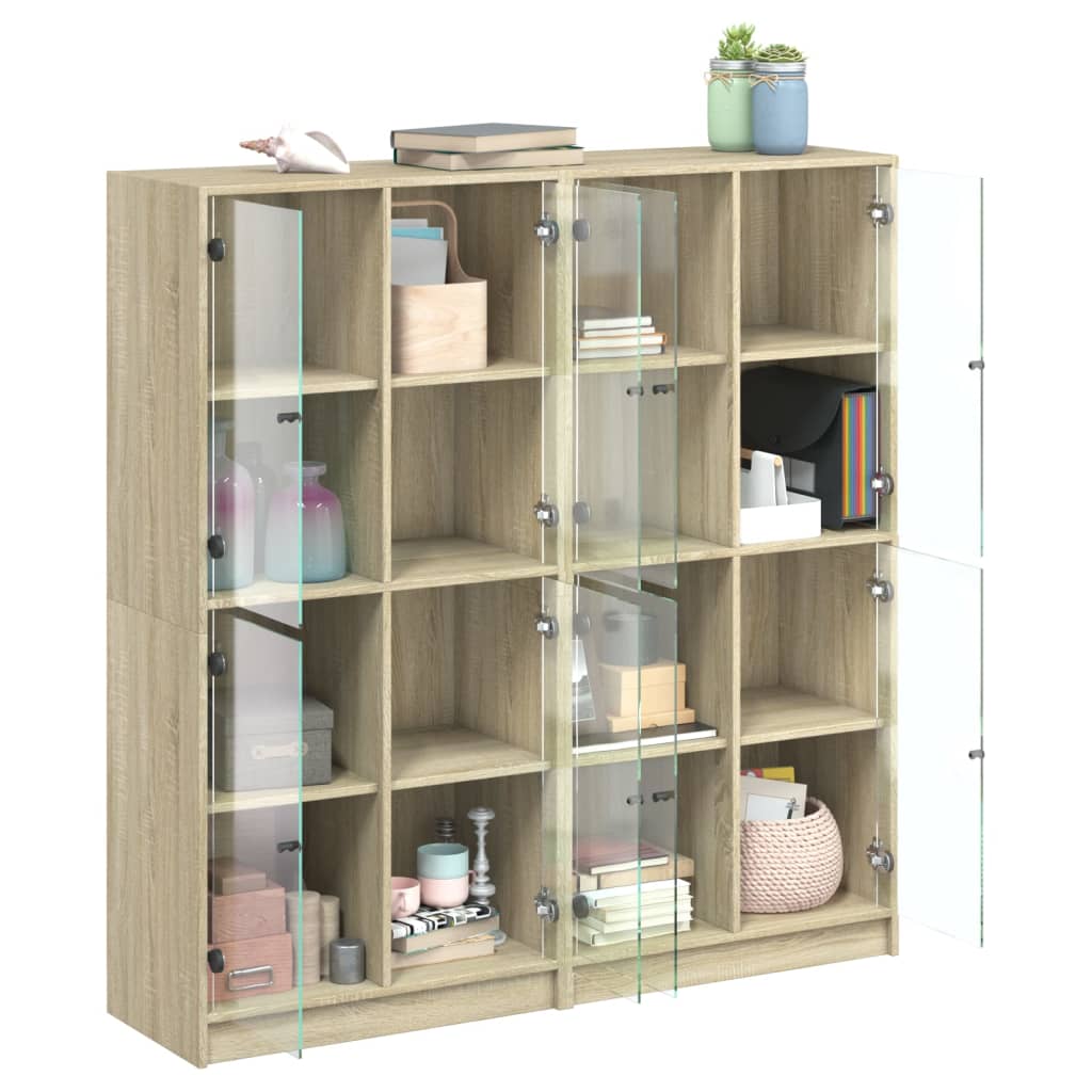 Bücherschrank mit Türen Weiß 136x37x142 cm Holzwerkstoff
