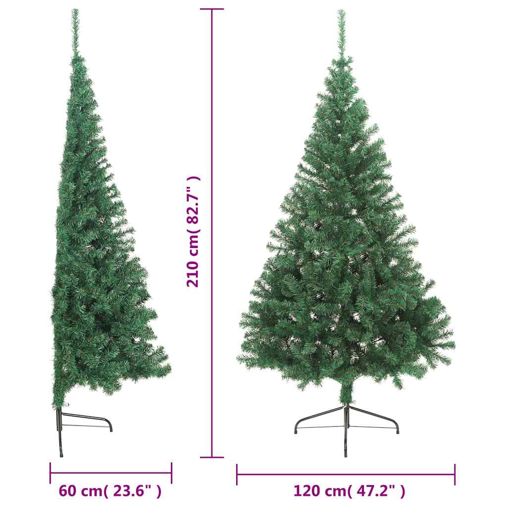 Künstlicher Halb-Weihnachtsbaum mit Ständer Grün 150 cm PVC