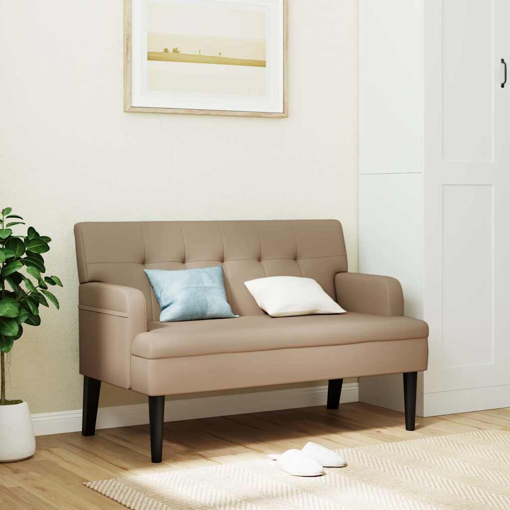 Bank mit Rückenlehne Schwarz 112x65,5x75 cm Kunstleder