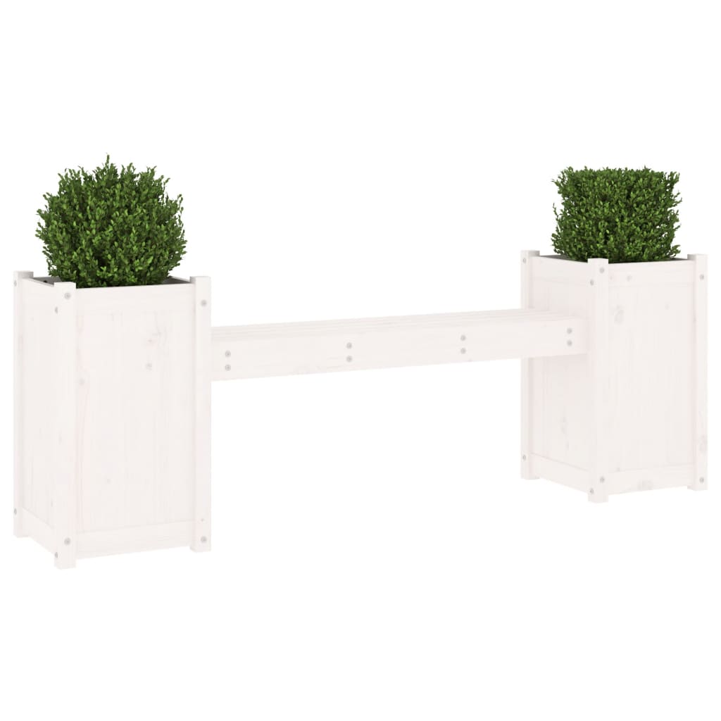 Gartenbank mit Pflanzkübeln Honigbraun 180x36x63 cm Massivholz