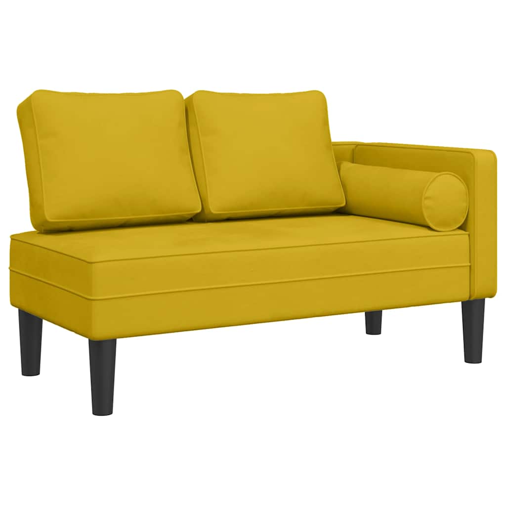 Chaiselongue mit Kissen Blau Samt