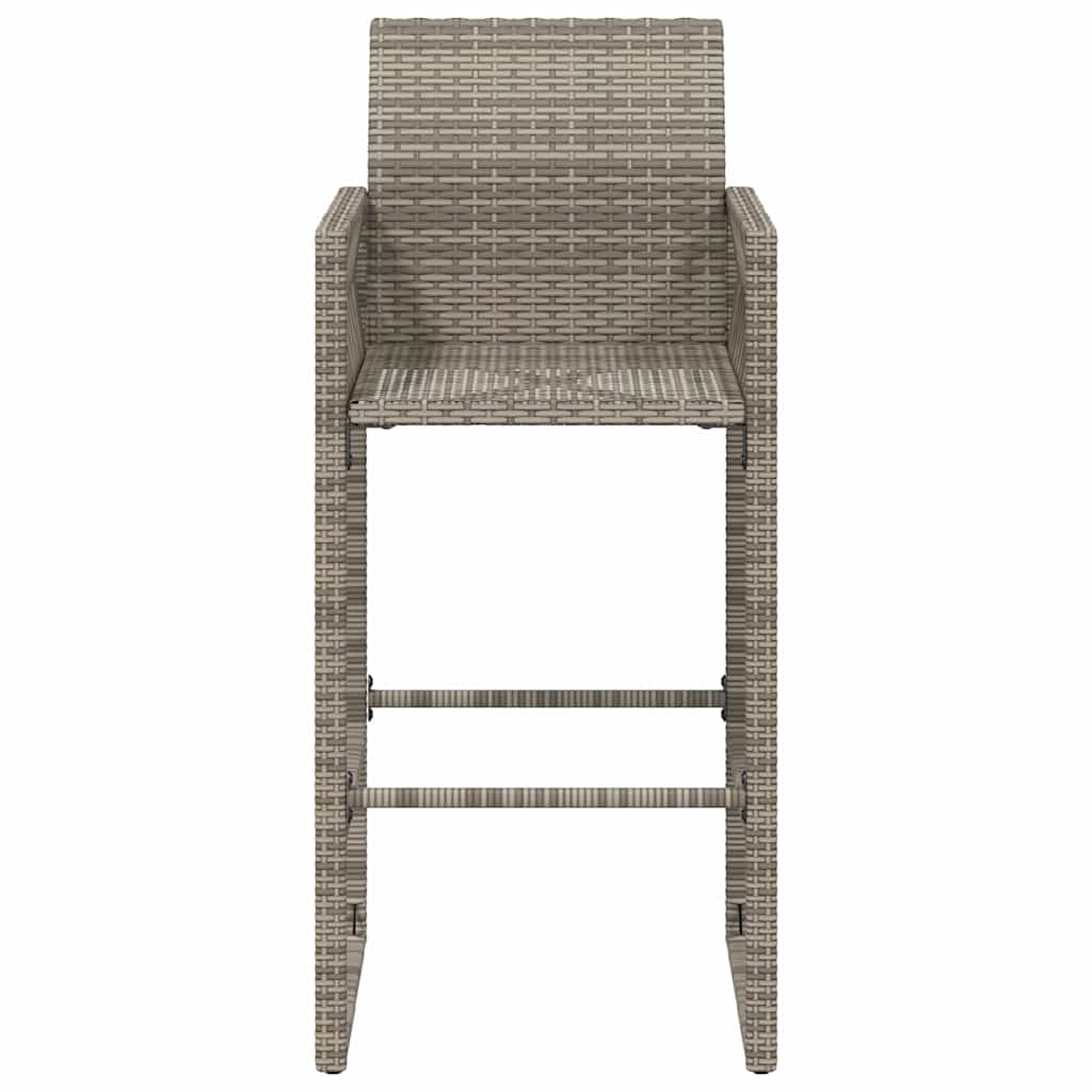 Garten-Barhocker 2 Stk. Schwarz Poly Rattan