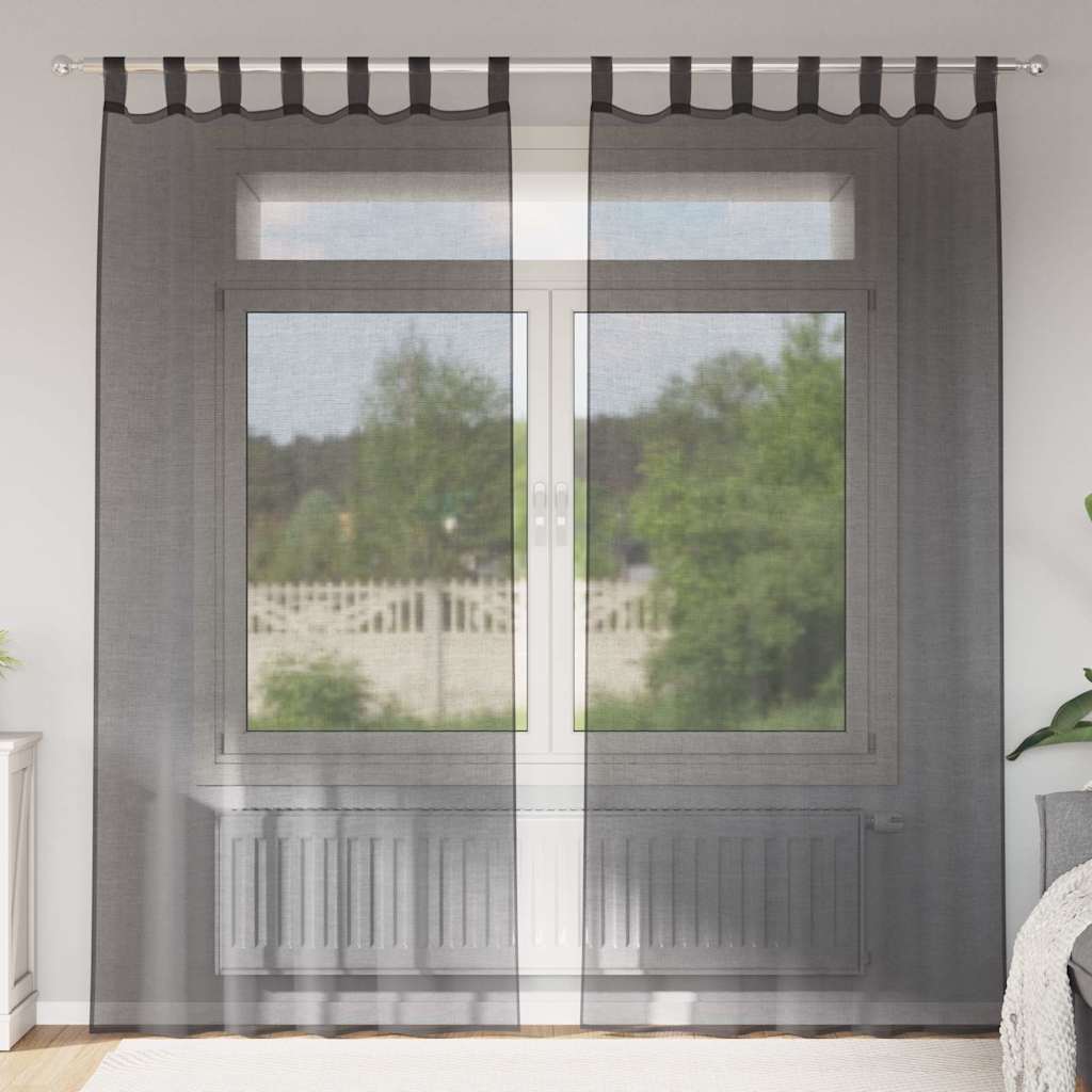 Voile Vorhänge mit Ösen 2 Stk. Apfelgrün 140x140 cm