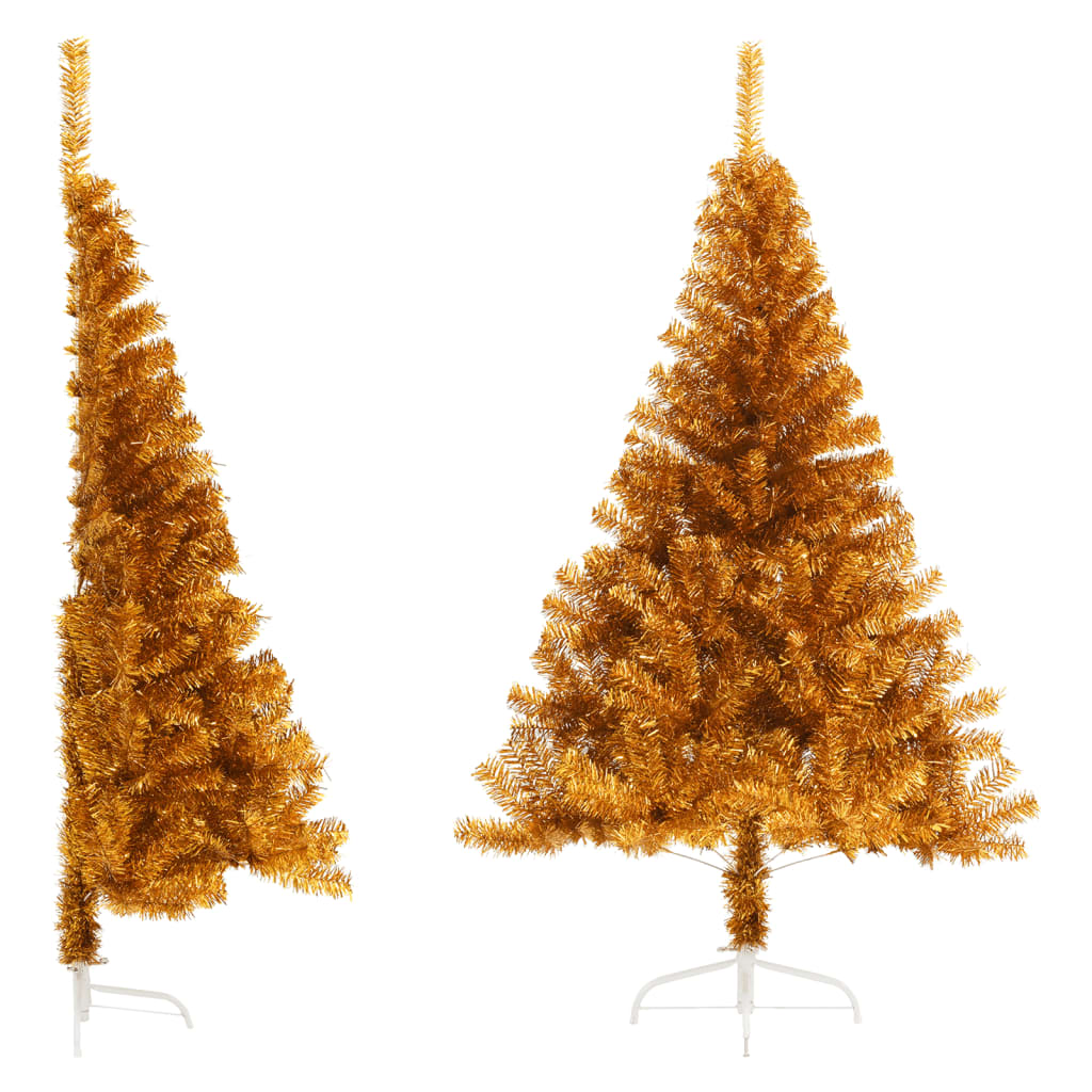 Künstlicher Halb-Weihnachtsbaum mit Ständer Grün 150 cm PVC
