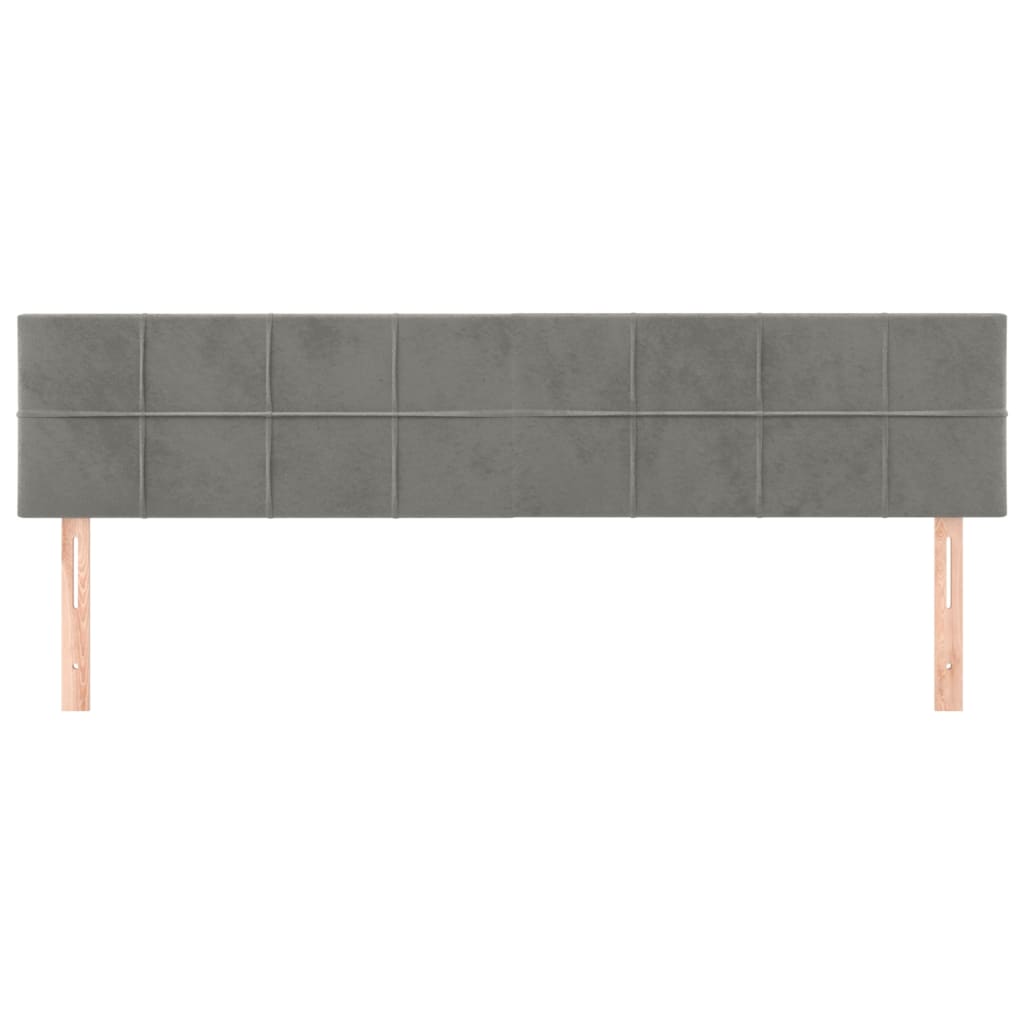Kopfteil Hellgrau 80x5x118/128 cm Samt
