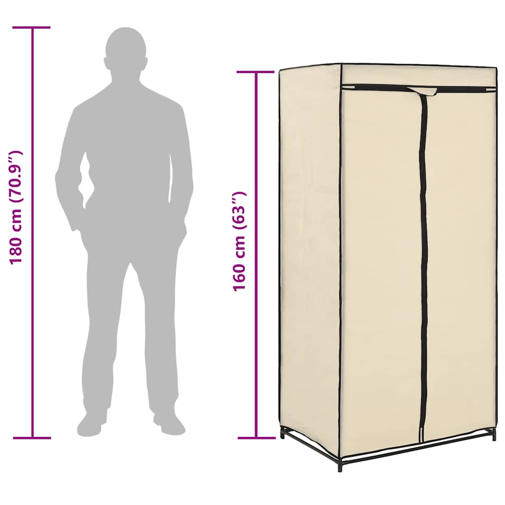 Kleiderschrank Schwarz 75×50×160 cm