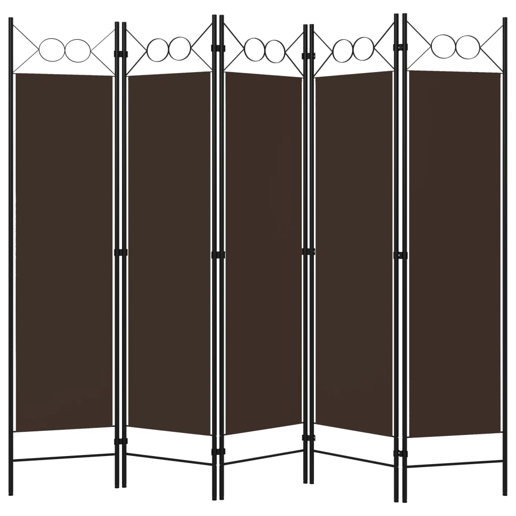 5-tlg. Raumteiler Anthrazit 200 x 180 cm