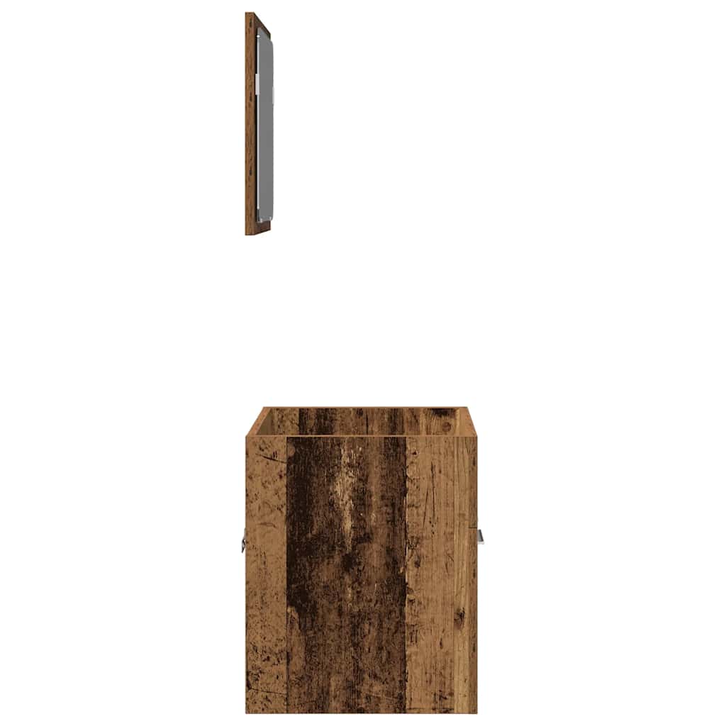 2-tlg. Badmöbel-Set Weiß Holzwerkstoff