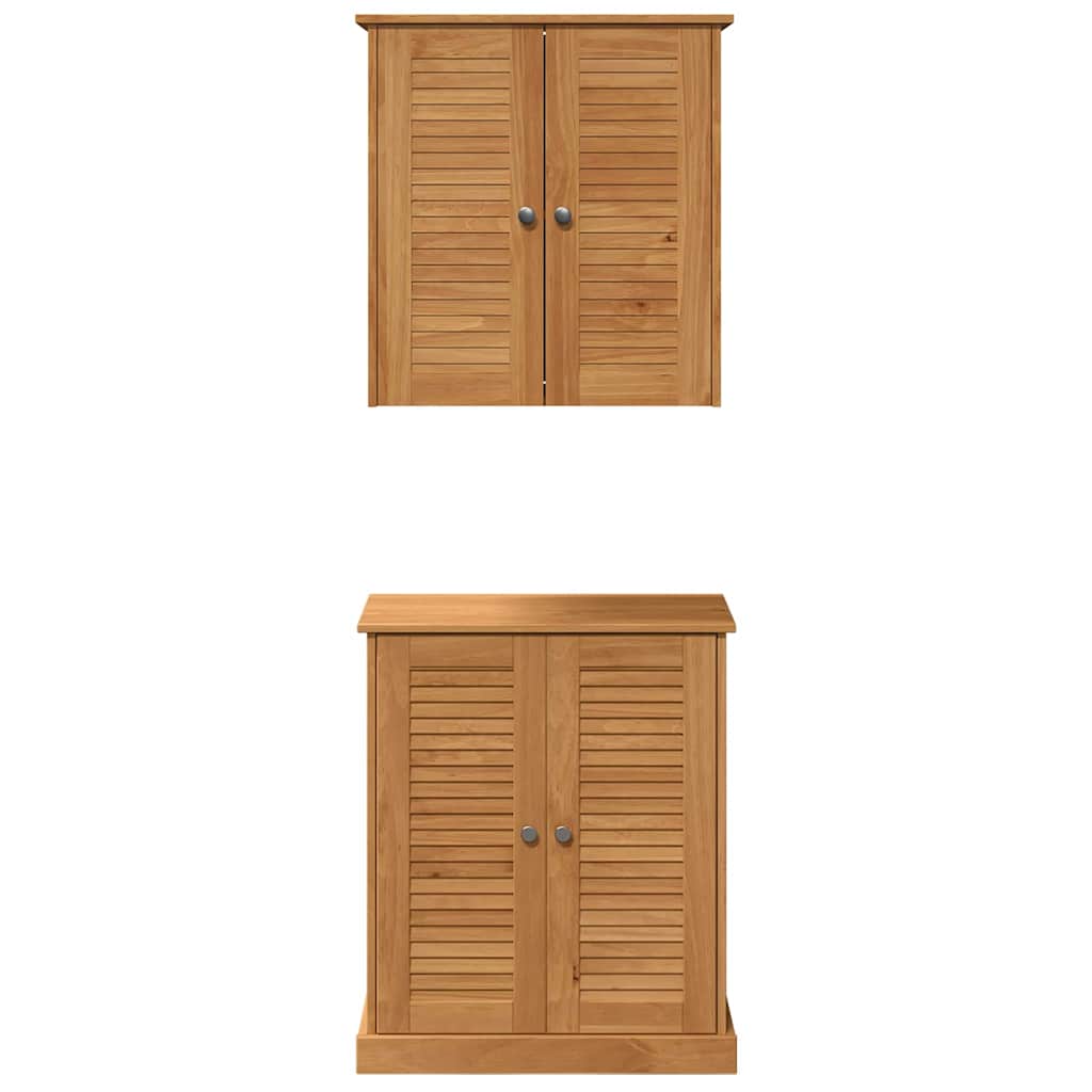 Badezimmermöbel-Set mit Regal VIGO 2 pcs Braun und Honigbraun