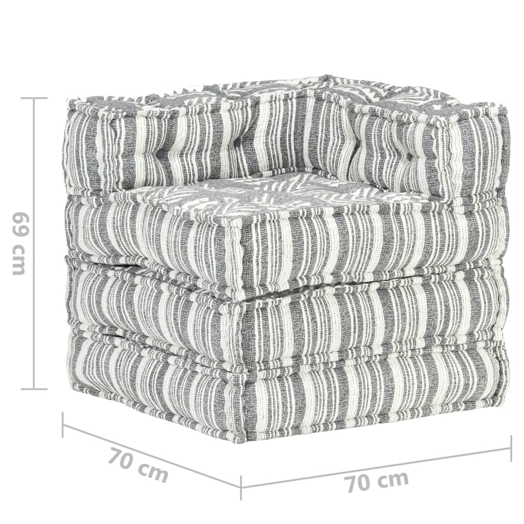 2-Sitzer Modularer Pouf Patchwork Stoff