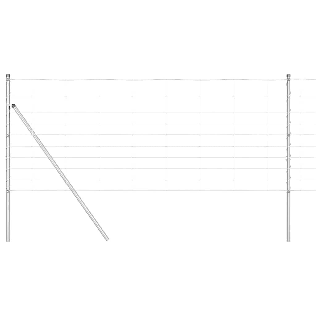 Ground Fix Geschweißter Drahtzaun 25 x 0,8 m Silber Netz