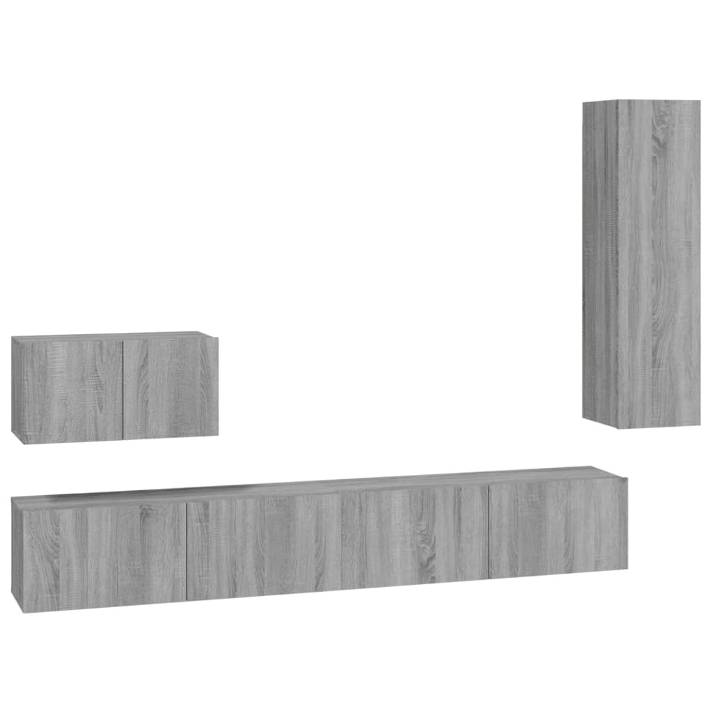 4-tlg. TV-Schrank-Set Sonoma-Eiche Holzwerkstoff