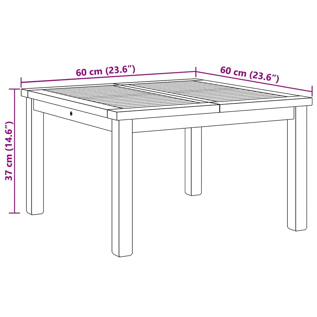 Couchtisch Braun 45 x 45 x 36 cm Massivholz Teak