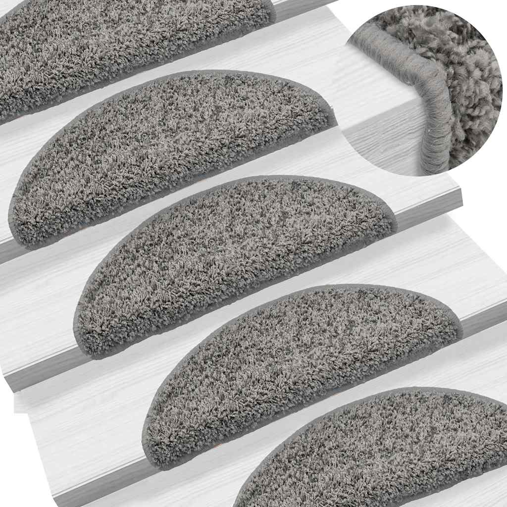 Stufenmatten 15 Stk. 56x17x3 cm Grau Halbrund