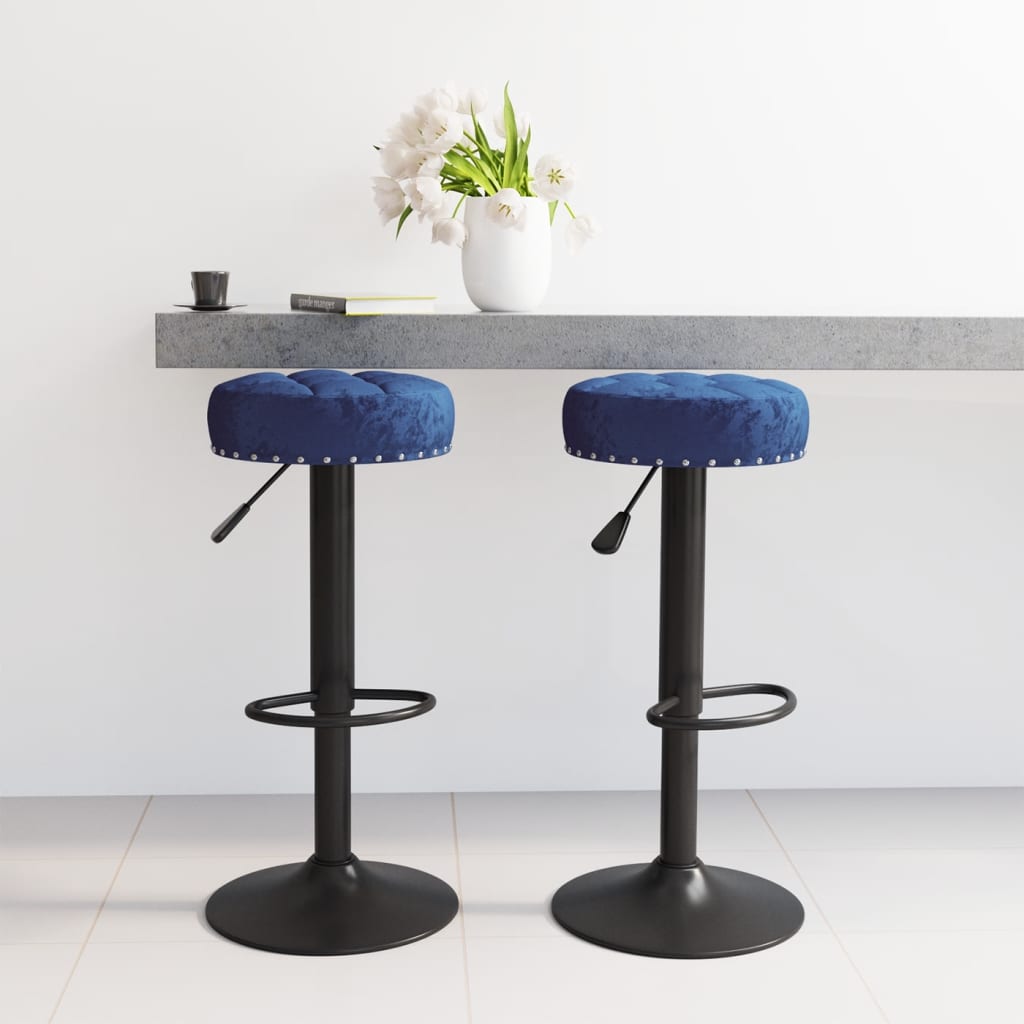 Barhocker 2 Stk. Creme Samt
