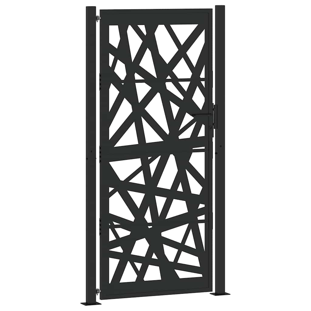 Gartentor Schwarz 100x100 cm Stahl Lichtdesign